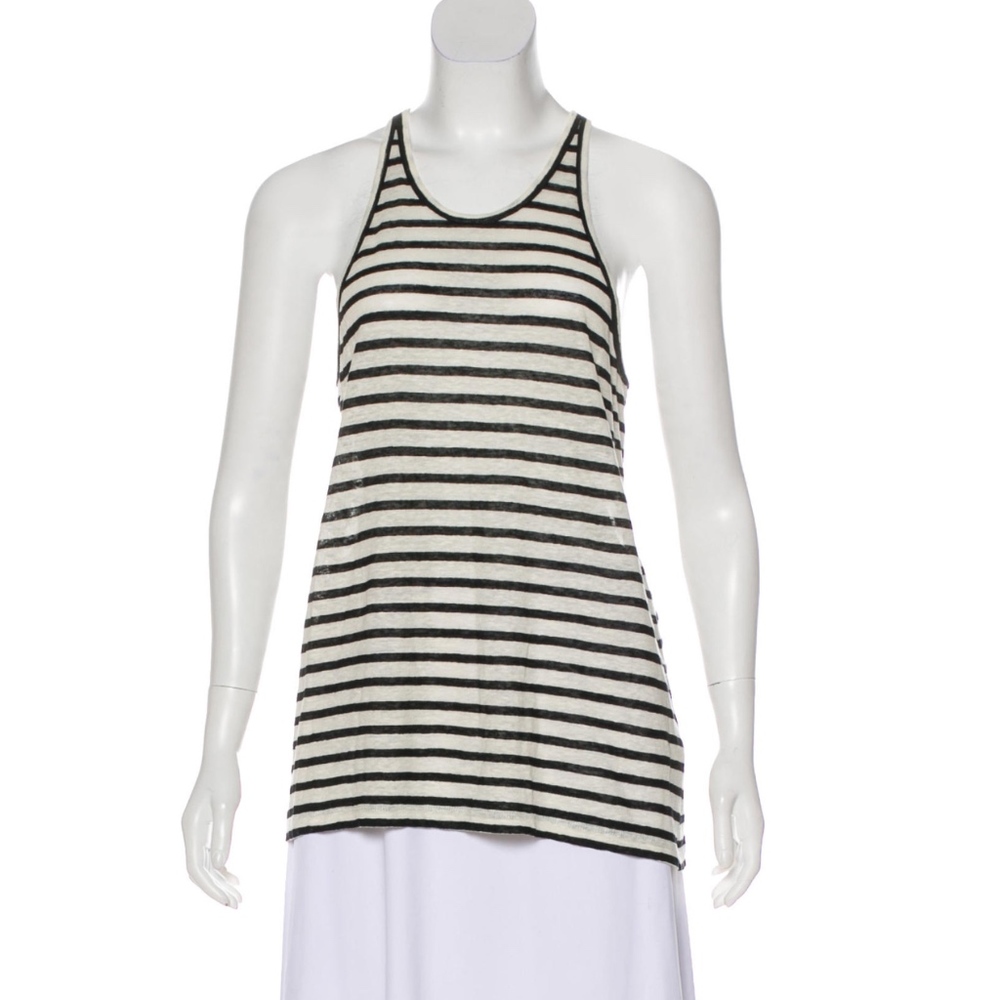 T by Alexander Wang Linen Scoop Neck Tank Top - M